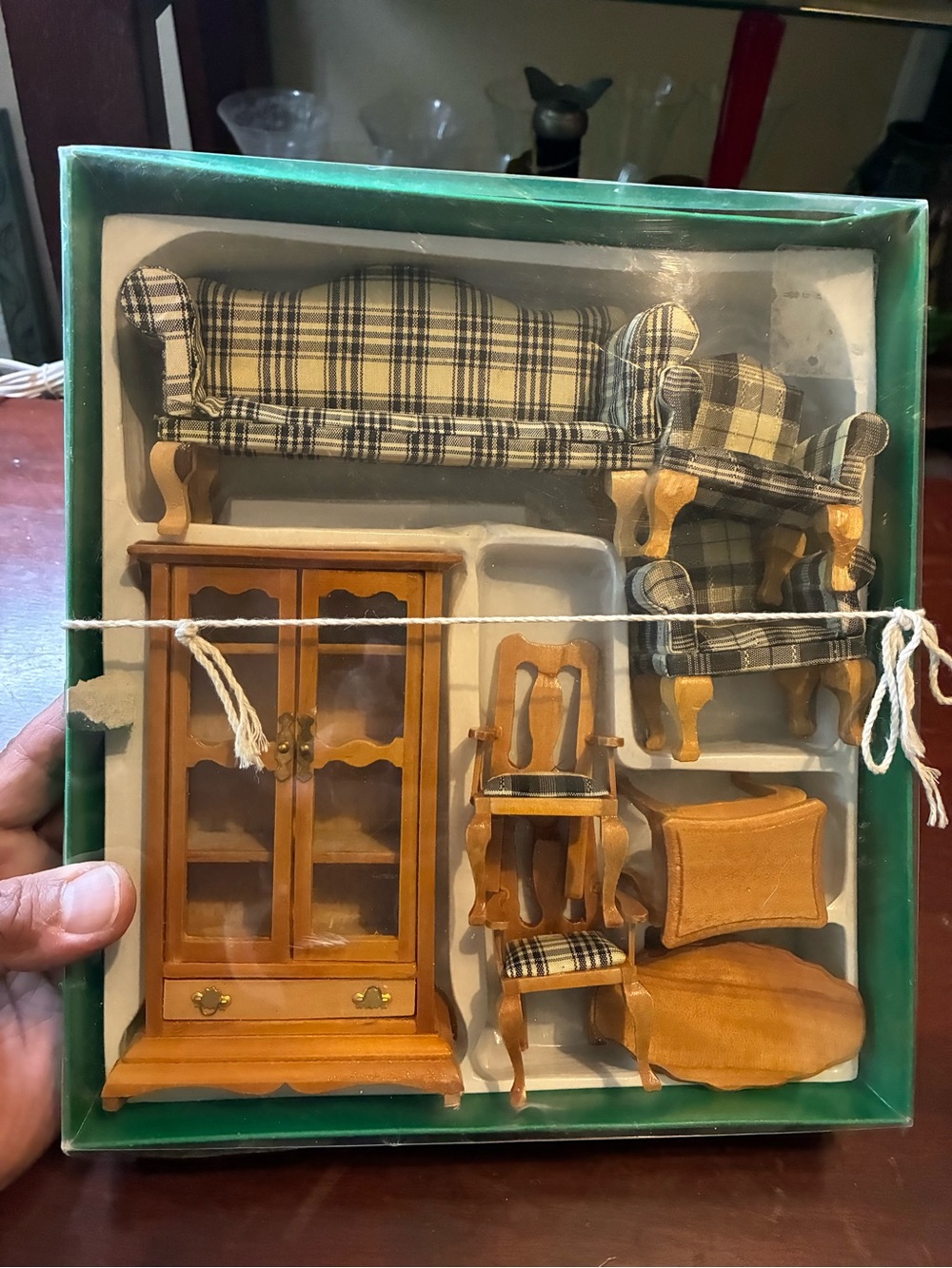 Three Hands Corp Wooden Doll Furniture Miniature Sofa Dressers